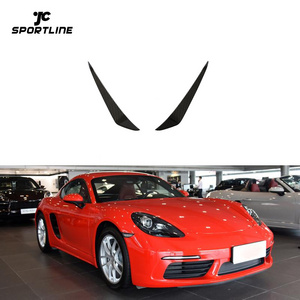 Carbon Fiber Car Bumper Exterior Trim Front Fins for Porsche 718 Boxster Cayman 2016-2021