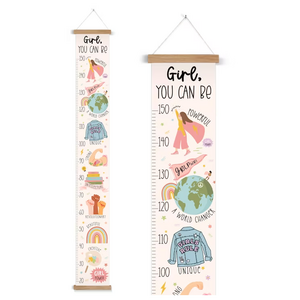 Height Chart Unisex Nursery Growth Chart Ruler Natural Canvas Kids Room Decor Baby Shower Birthday Gift