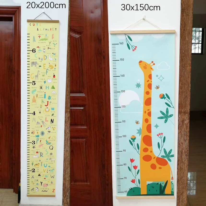 Height Chart Unisex Nursery Growth Chart Ruler Natural Canvas Kids Room Decor Baby Shower Birthday Gift