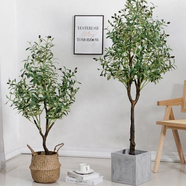 Customized realistic branch plastic faux plant large faked big olive trees artificial indoor