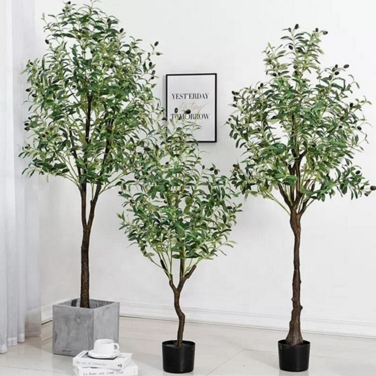 Customized realistic branch plastic faux plant large faked big olive trees artificial indoor