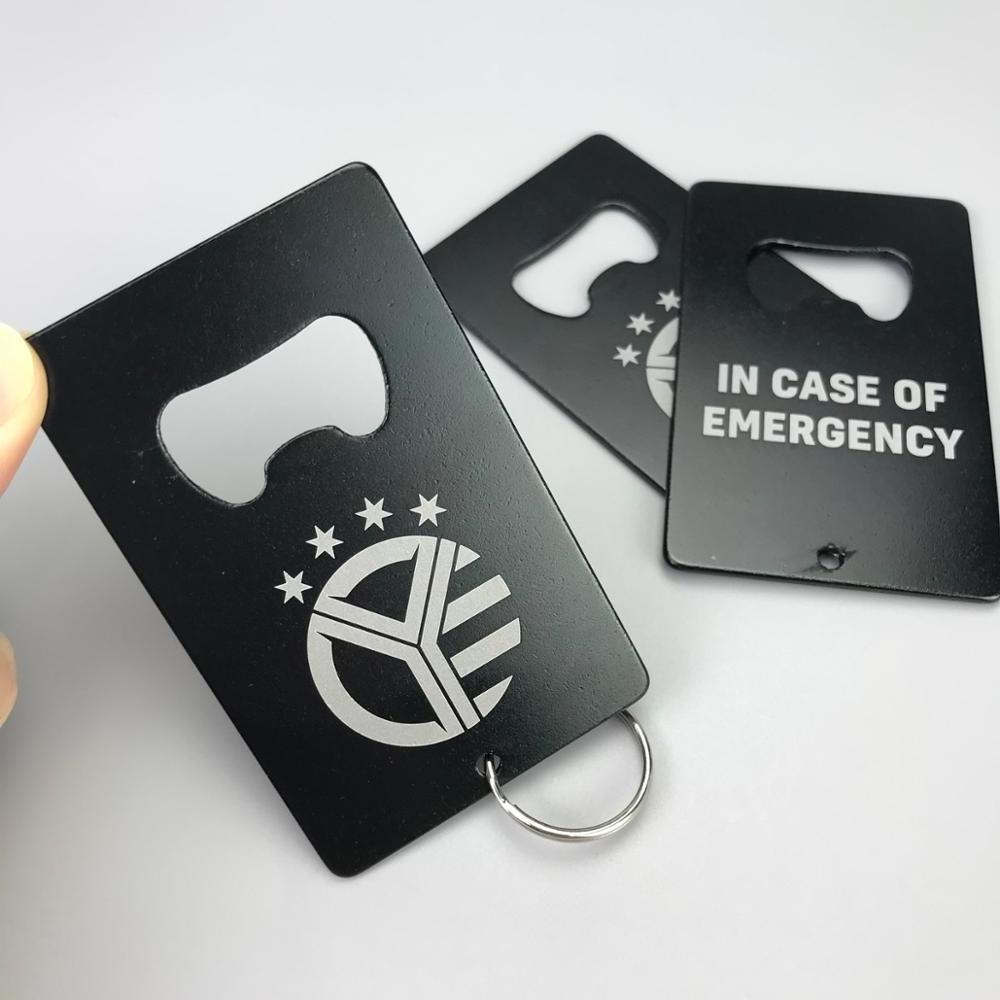 custom logo credit card sized shape bottle opener