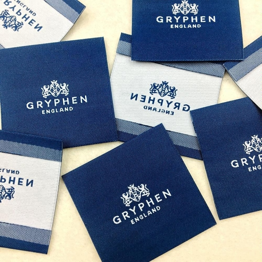 100% polyester woven garment clothing label wholesale custom woven label