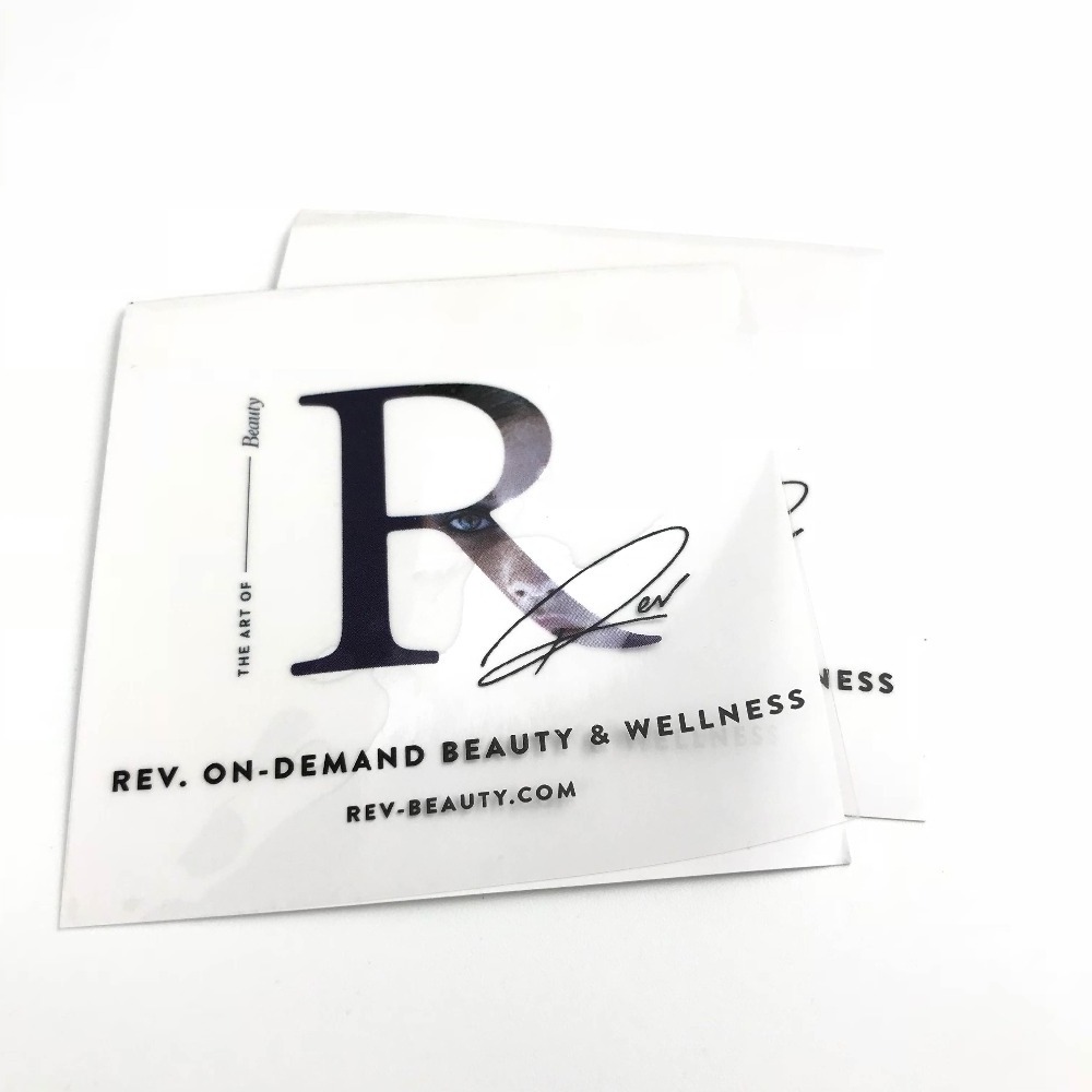 custom logo waterproof label printing clear/transparent sticker