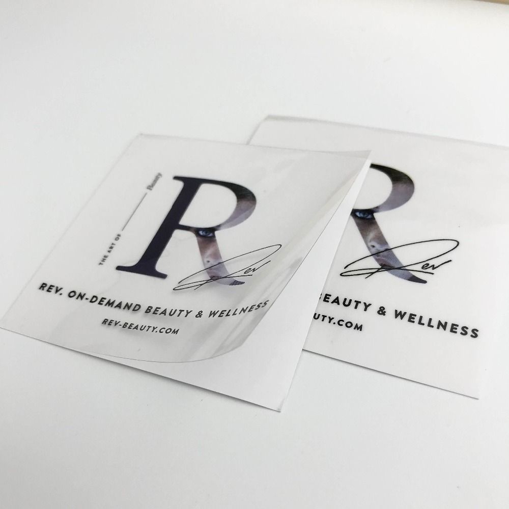 custom logo waterproof label printing clear/transparent sticker