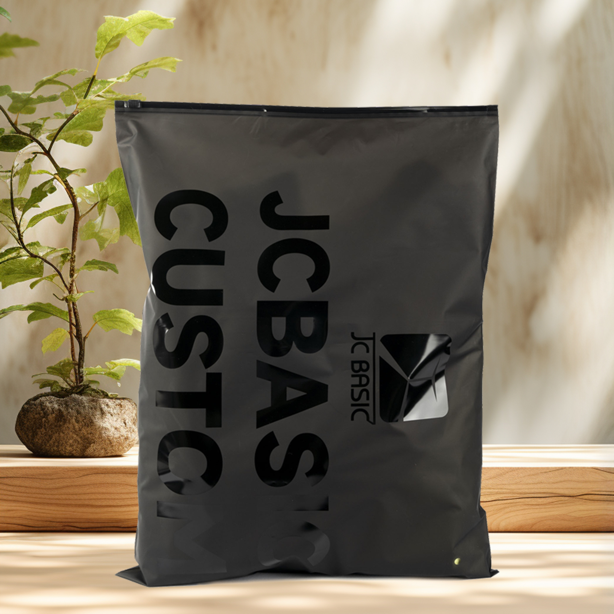 Customized Biodegradable Frosted Sealing Zipper Lock Bag Packaging Bags To Shirt/ Hoodies/ Pants With Logo Plastic Bags