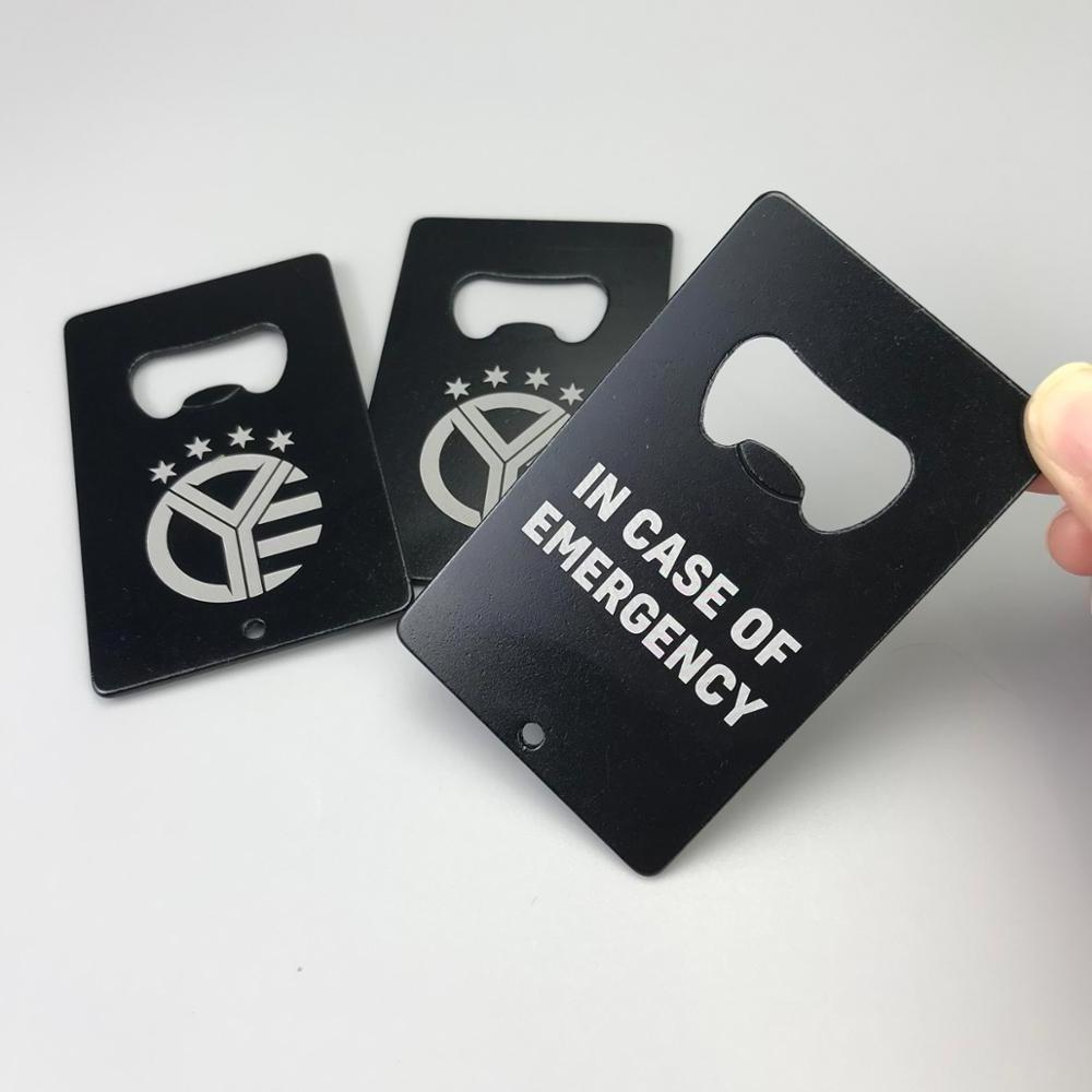 custom logo credit card sized shape bottle opener