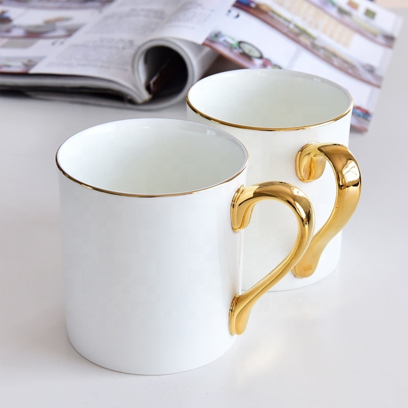 wholesale nordic porcelain mug clear customize bone china gold  coffee mugs with logo for hotel