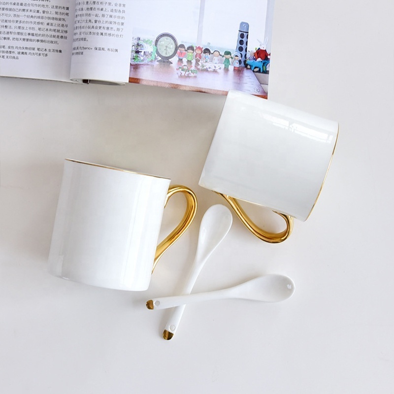 wholesale nordic porcelain mug clear customize bone china gold  coffee mugs with logo for hotel