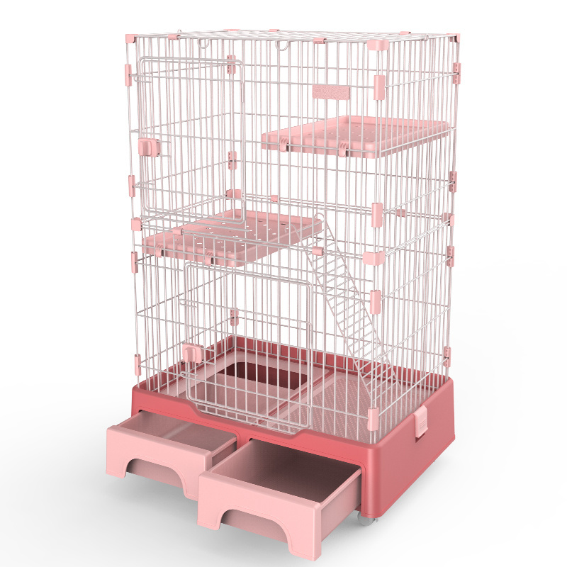 Home Folding Cat Cage Double Deck With Cat Litter Box and Stair Large Space All Kinds Of Sizes Cat Cage