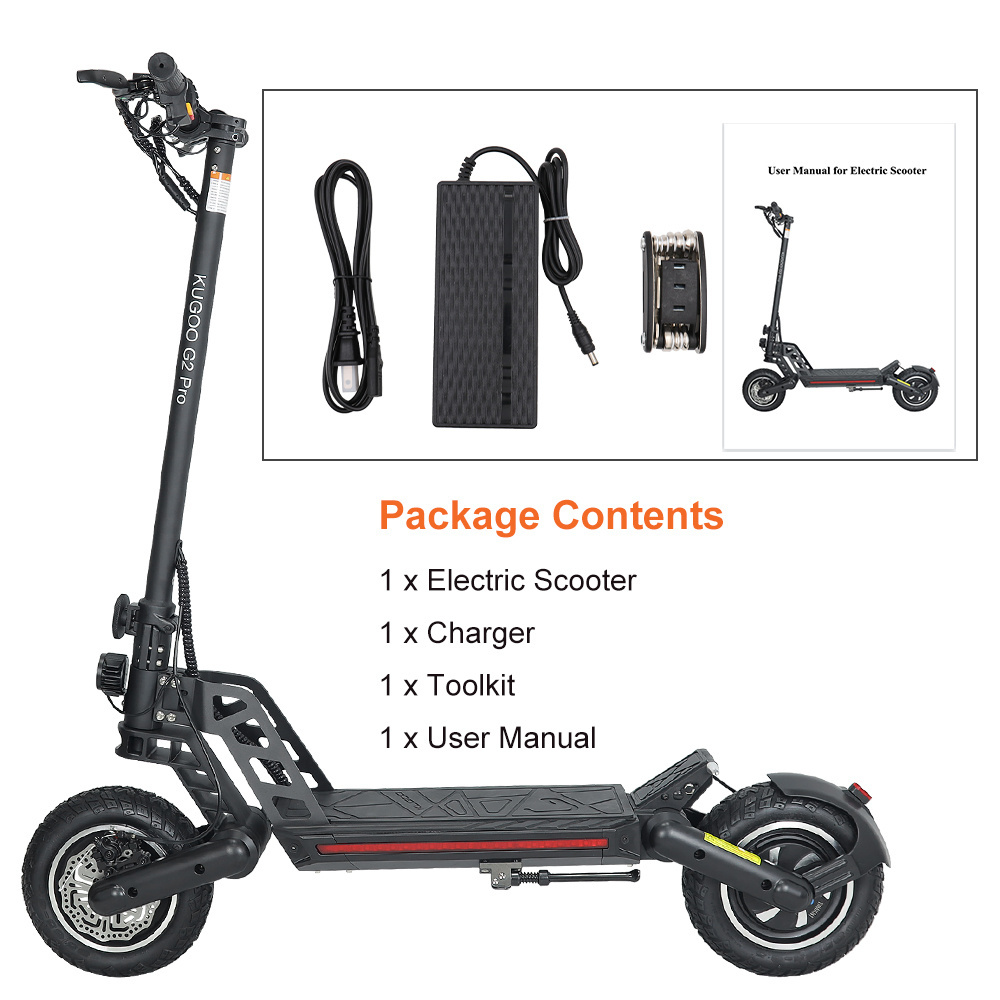 2023 Hot Kugoo G2 Pro electric scooter 10inch 2 wheels 48V 800W 50km/h foldable off road e-scooter in EU stock for UK EU market