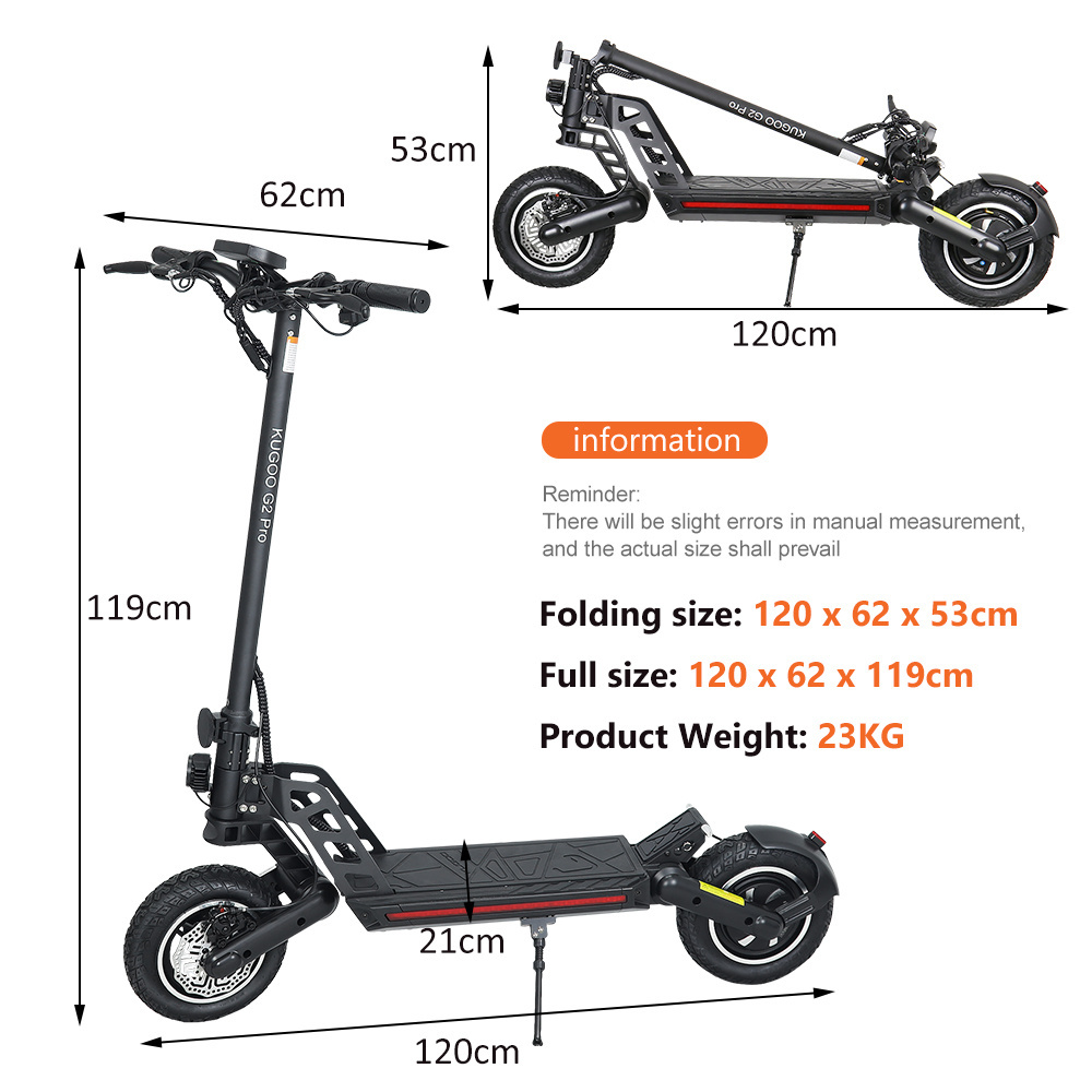 2023 Hot Kugoo G2 Pro electric scooter 10inch 2 wheels 48V 800W 50km/h foldable off road e-scooter in EU stock for UK EU market