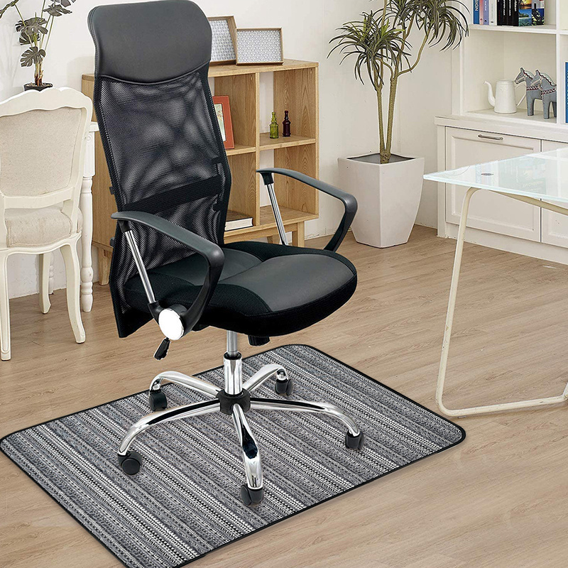 Custom Foldable Different Size Chair Floor Mat Polyester Gaming Computer Work Office Chair Mat With Lip