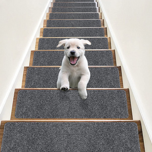 non slip Stair carpet protector back glue self-adhesive polyester stair mats rug stair carpet mats