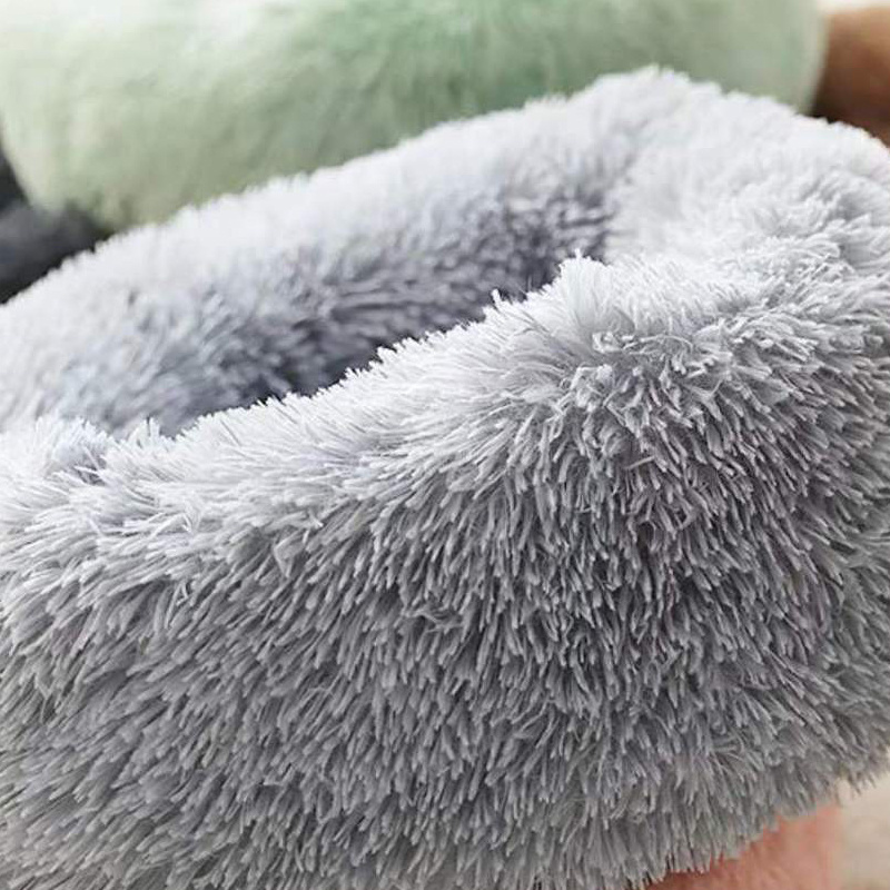 Popular Soft Washable Luxury Pet Mat Fluffy Large Dogs Cats Waterproof Anti Slip Donut Round Dog Cat Pet Bed