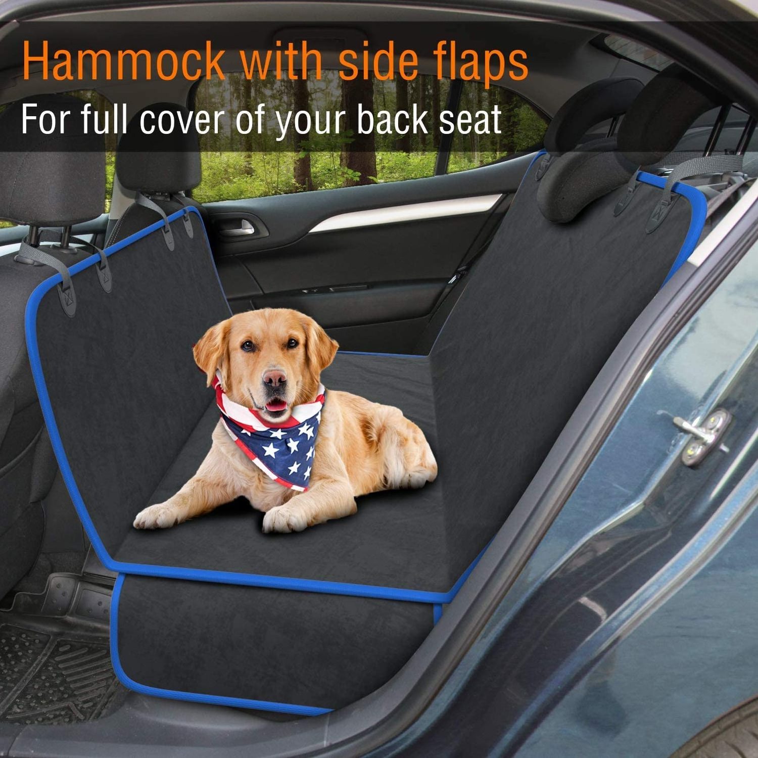 Nonslip Durable Soft Luxury Waterproof Dog pet Hammock dog Car Seat Cover For Back Seat