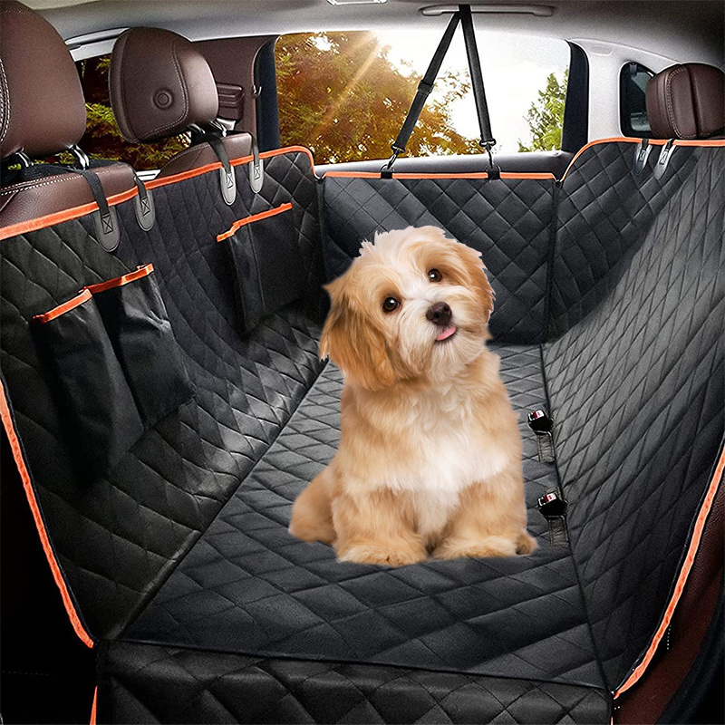 Scratch Prevent Anti-slip Dog Car Hammock 100% Waterproof Dog Backseat Seat Cover Car Pet Backseat Cover with Mesh Window