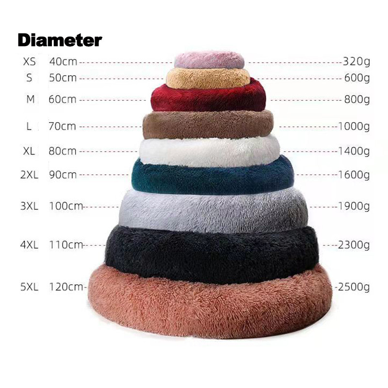 Custom Premium Anti Anxiety Sleeping Cozy Long Plush Donut Shaped Dog Bed Cat Pet Bed For Winter