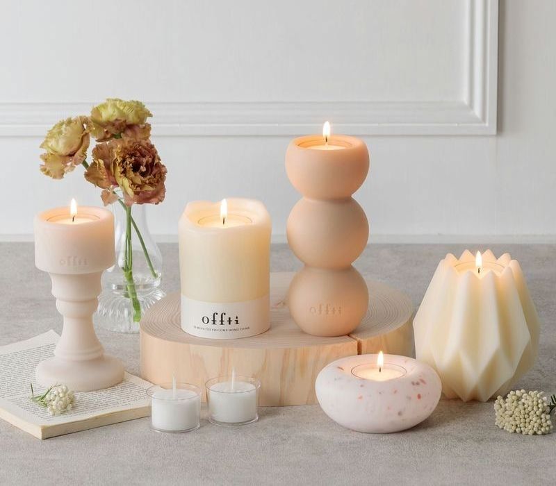 Candle Holder and Candle: Turn Everyday 30 Minutes into a Healing Time, with 6 Scents and Wax-Made Holders for Everlasting Charm