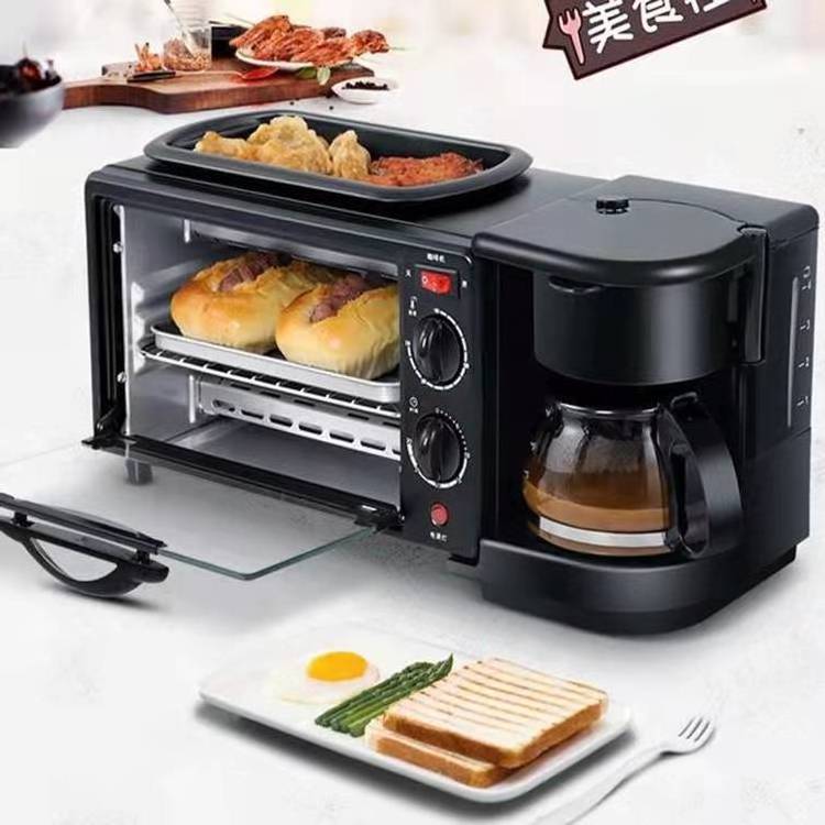 Cross border foreign trade modern multifunctional coffee machine, three in one breakfast machine, baking electric oven