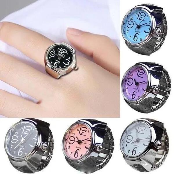 Manufacturers wholesale new fashion male and female students creative alloy shell finger watch digital watches Ring watch