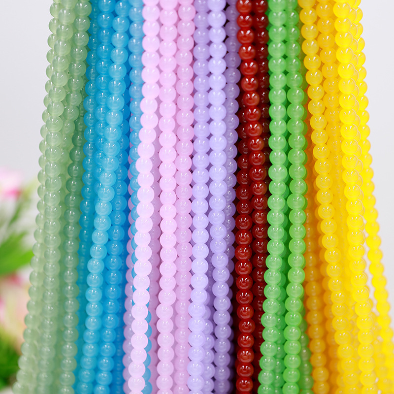 JC Crystal Wholesale Colorful  4/6/8/10/12mm Round DIY Charm necklace stone beads ,Round Glass Beads For Jewelry Making