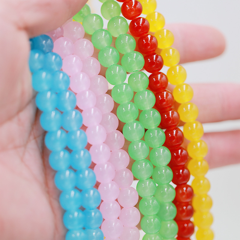 JC Crystal Wholesale Colorful  4/6/8/10/12mm Round DIY Charm necklace stone beads ,Round Glass Beads For Jewelry Making