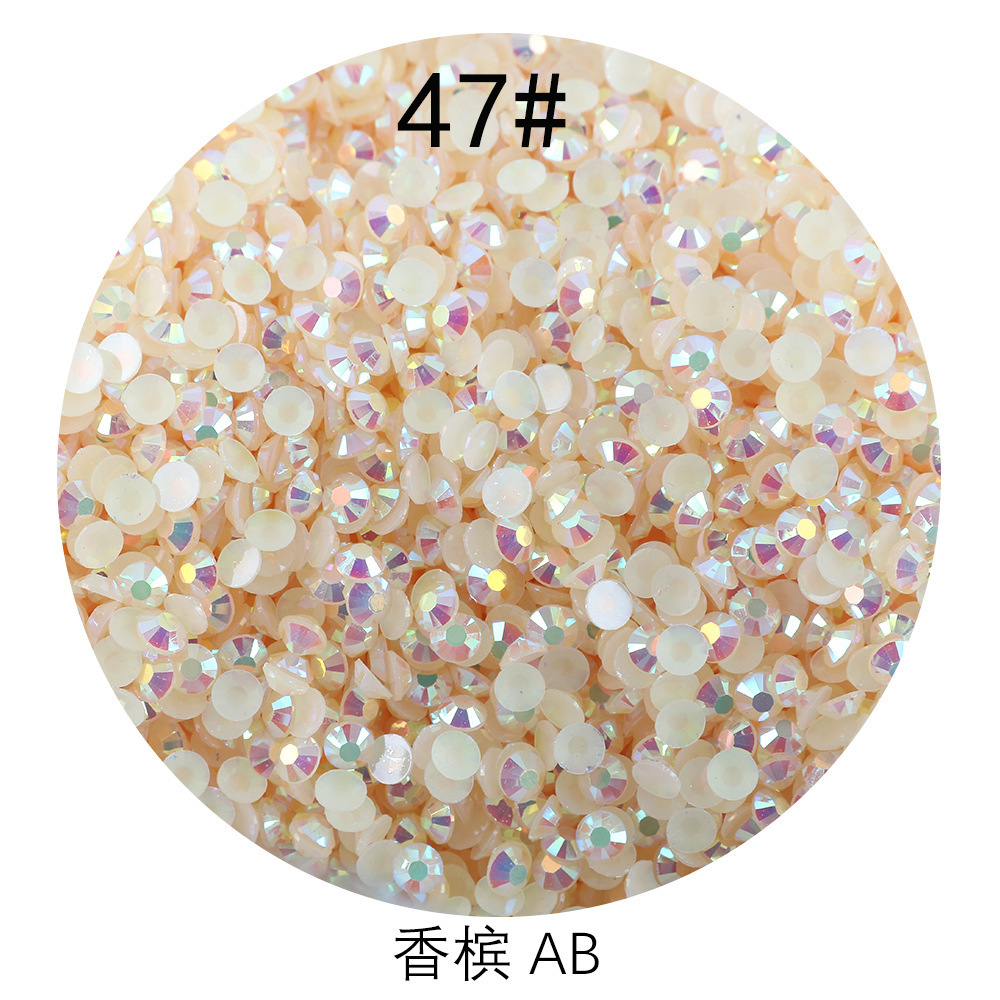 Factory cheap price 2mm - 6mm non-hotfix resin rhinestones , transparent / jelly resin ab rhinestones wholesale