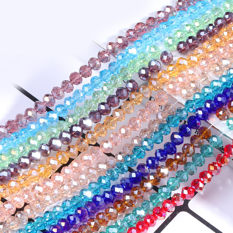 JC crystal Factory cheap price 1/2/3/4/6/8/10/12mm Faceted Crystal Tyre Beads Rondelle Glass Beads For Jewelry Making