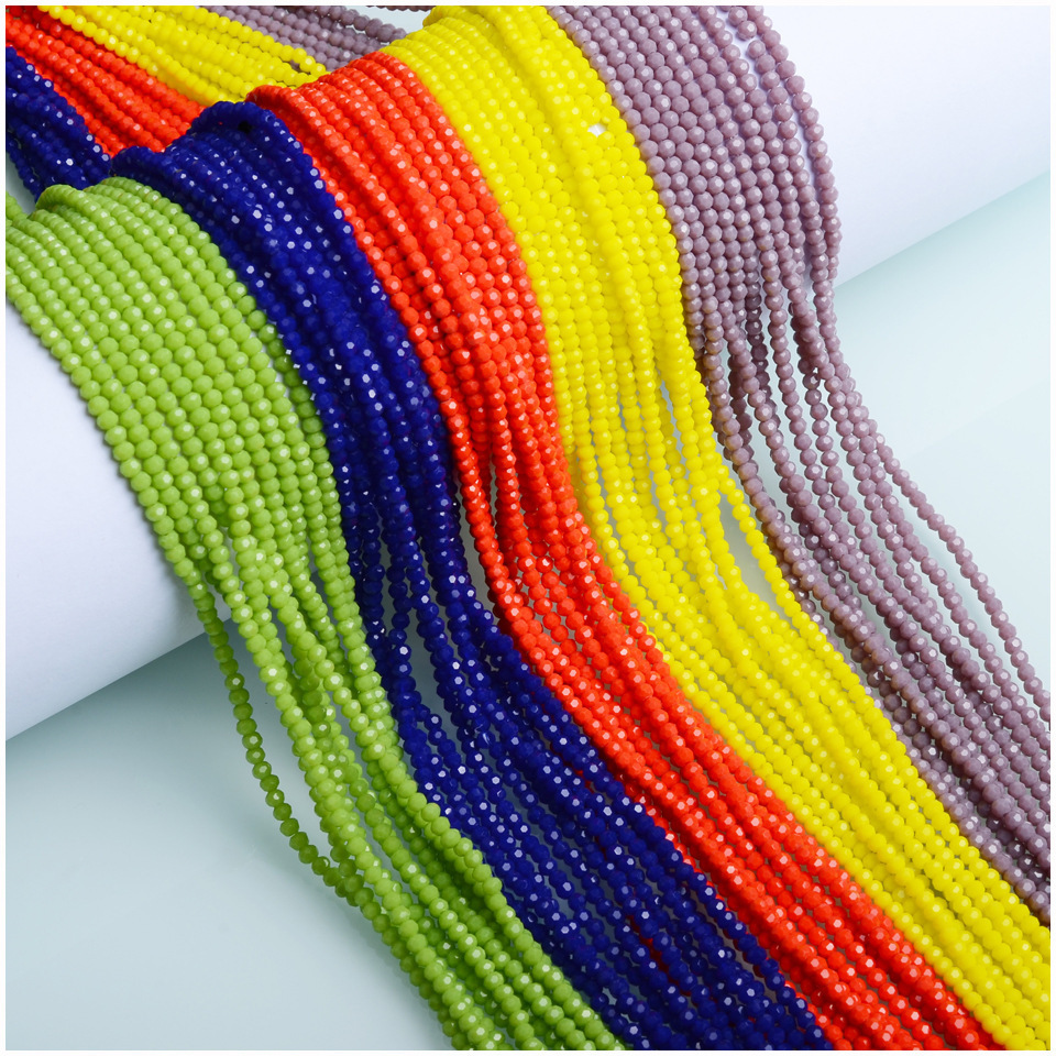 JC crystal faceted rondelle crystal beads for bracelet making ,  multi colors crystals 2mm glass beads