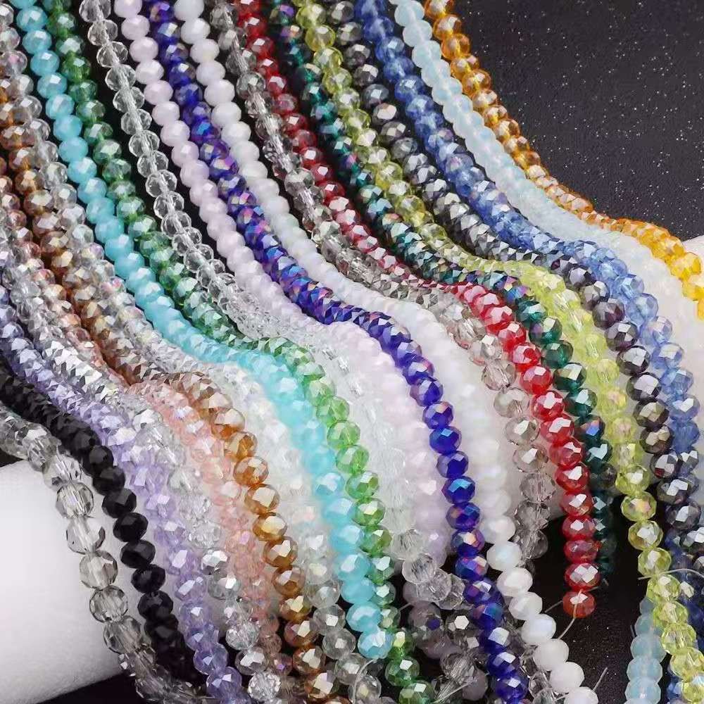 JC crystal Factory cheap price 1/2/3/4/6/8/10/12mm Faceted Crystal Tyre Beads Rondelle Glass Beads For Jewelry Making