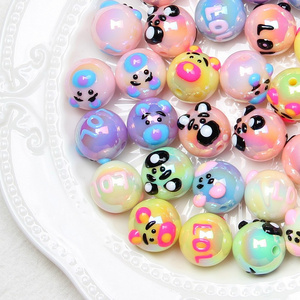 16MM Colored Acrylic Beads DIY Mobile Phone Chain Car hanging bracelet accessories hand painted round beads