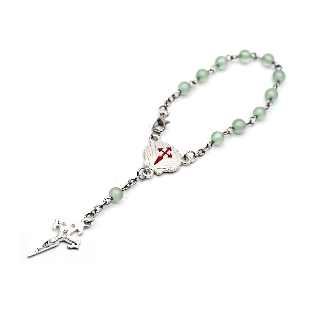 Glass Pearl Catholic Rosary Bracelet Glass Beads Decade Rosary Many Colors