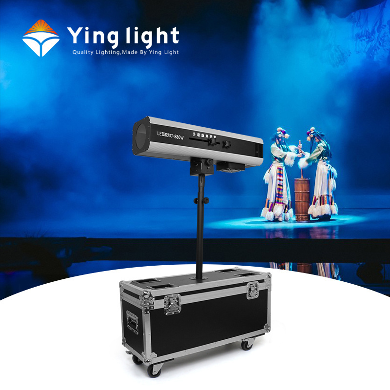 880w High Power Professional Stage Follow Spot Light Led Focusing Follow Spotlights With Flight Case