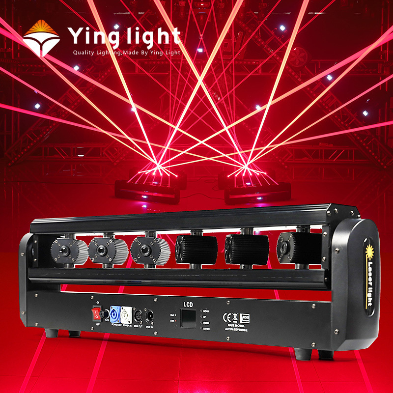 6 Eyes 300mw Red Laser Light And 6pcs 500mw Full Color RGB Dmx Moving Head Laser Light For Dj Disco Night Club Bar