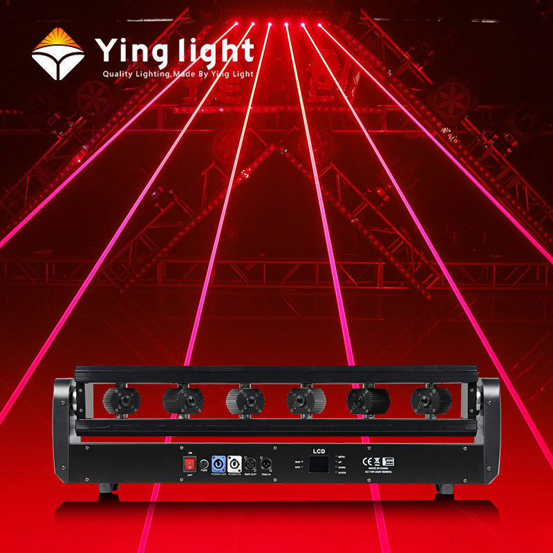 6 Eyes 300mw Red Laser Light And 6pcs 500mw Full Color RGB Dmx Moving Head Laser Light For Dj Disco Night Club Bar