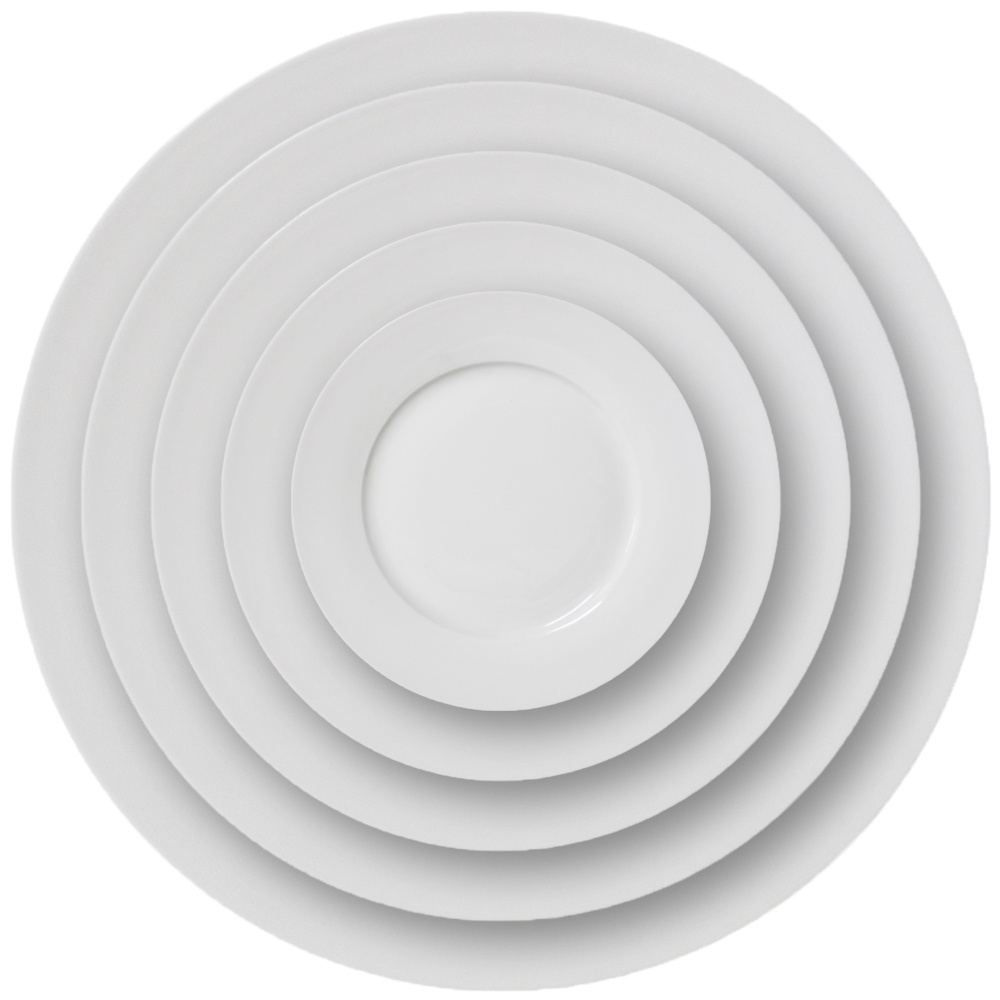 Wholesale cheap bulk porcelain side dishes white 6-14 Inch western elegant customized ceramic plates