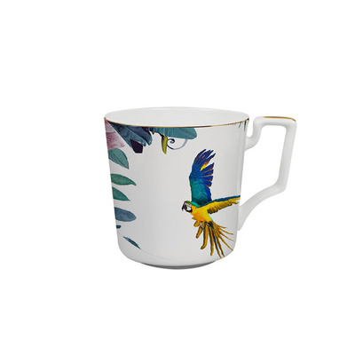 European  Handle Custom Design Fine Bone china Porcelain 400ml Sublimation Ceramic Coffee Mug