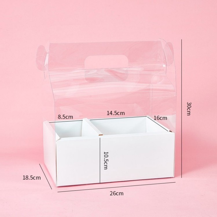 Luxury Floral Transparent Flower Cake Box PVC Wedding Valentine's Day Mother's Day Birthday Party Gift Box