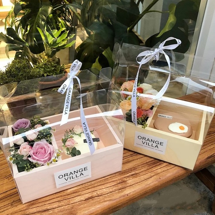 Luxury Floral Transparent Flower Cake Box PVC Wedding Valentine's Day Mother's Day Birthday Party Gift Box