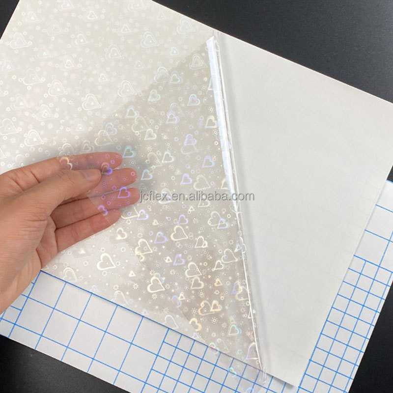 Transparent Laminating Pouch Film Holographic Overlay Lamination Vinyl A4 Size Self-Adhesive Film