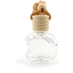 Custom Factory 5ml 10ml Round Apple Shape Car Diffuser Perfume Bottle with Wooden Cap Bottle