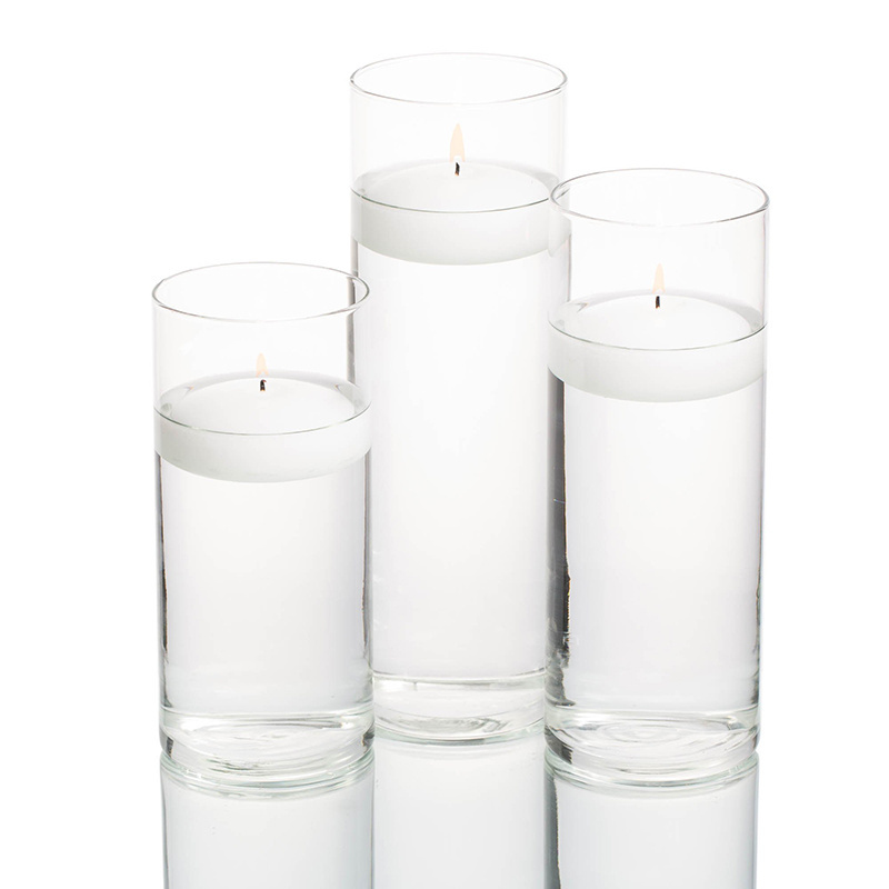 Wholesale Classic Religious Votive Transparent Hand Cut Glass Hurricane Jar Cylinder For Floating Candles