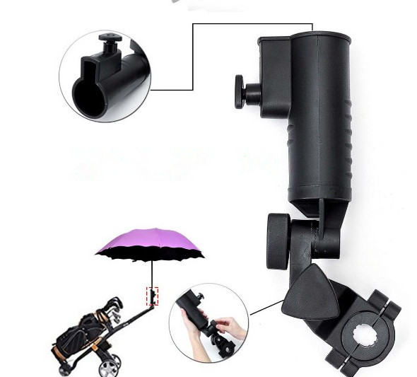 Adjustable Strong golf umbrella stand, Universal Size Golf push Cart trolley bicycle baby stroller umbrella holder