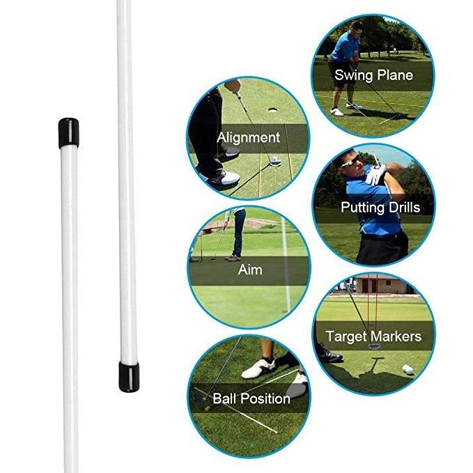 Golf Swing Alignment Rods, 1 Pair Golf Practice Exercise Rods Training Aid Indicator Alignment Sticks