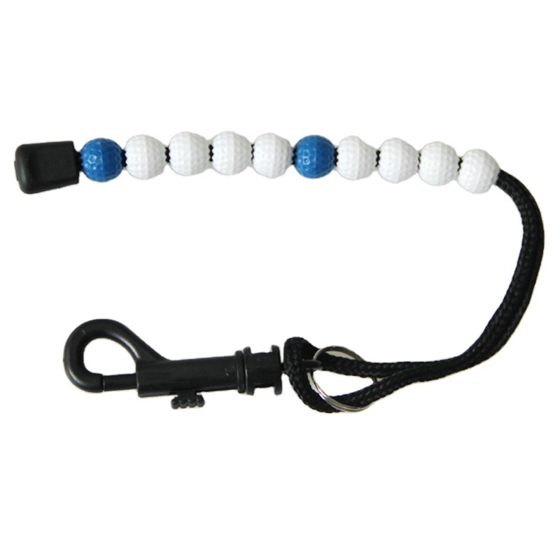 nylon braid stroke counter Golf Beads Count Stroke Score Counter 12.8mm bead golf score keeper with clip