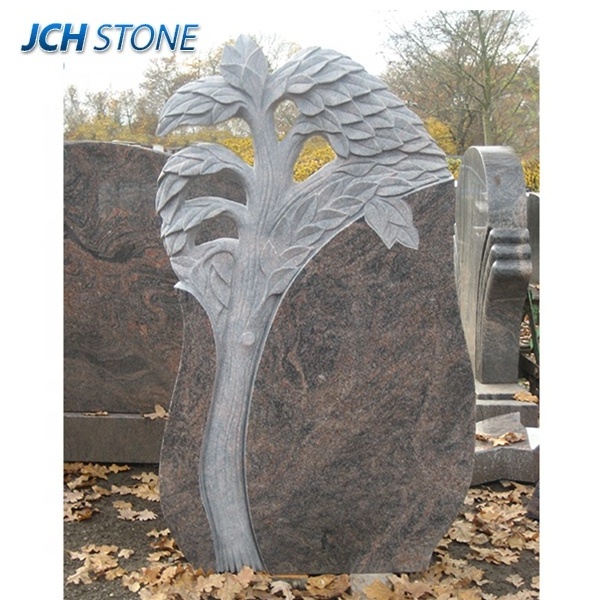 Tree design statue carving granite stone gravestone tombstone monument