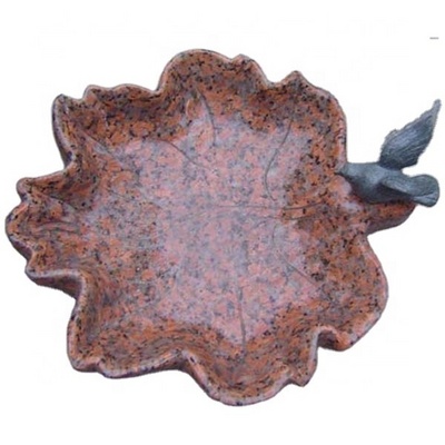 Maple red granite stone garden bird bath bowls