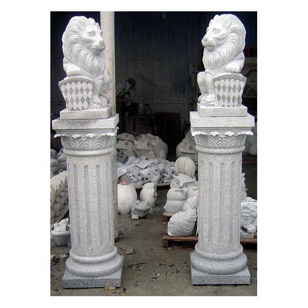 hand carved lion statues natural granite carvings decorative stone columns