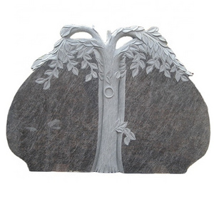 Tree design statue carving granite stone gravestone tombstone monument